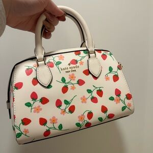 Kate spade Madison Strawberry Vine Printed Leather Duffle Crossbody Bag